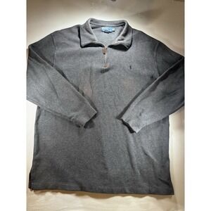 Polo Ralph Lauren Estate Rib 1/4 Zip Pullover Sweater Men's 2XLT Gray Old Money